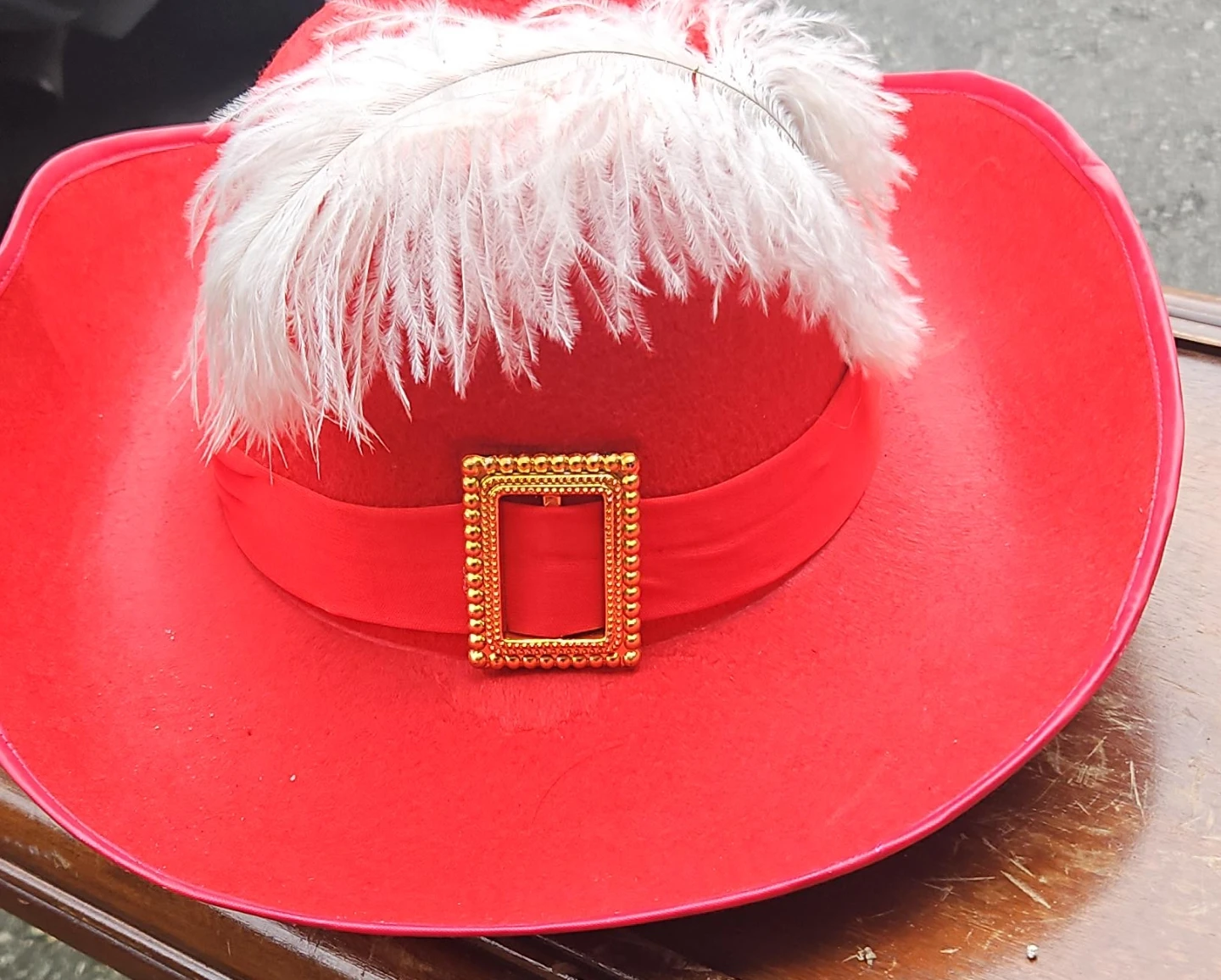 2 Red Musketeer Costume Hats