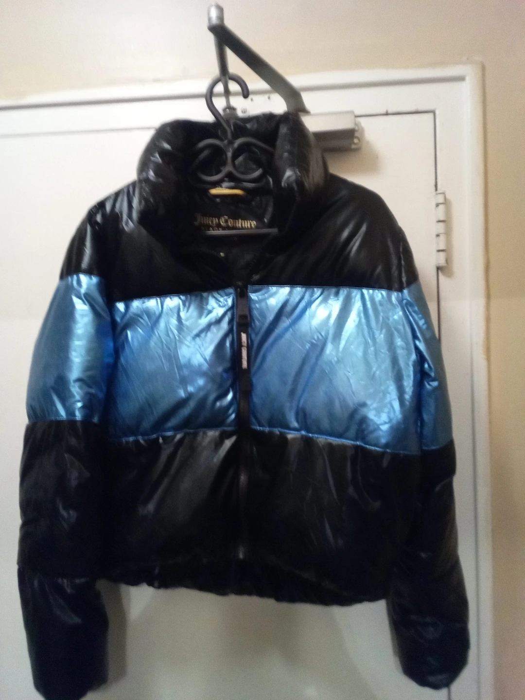 Juicy Couture Black and Blue Puffer Jacket