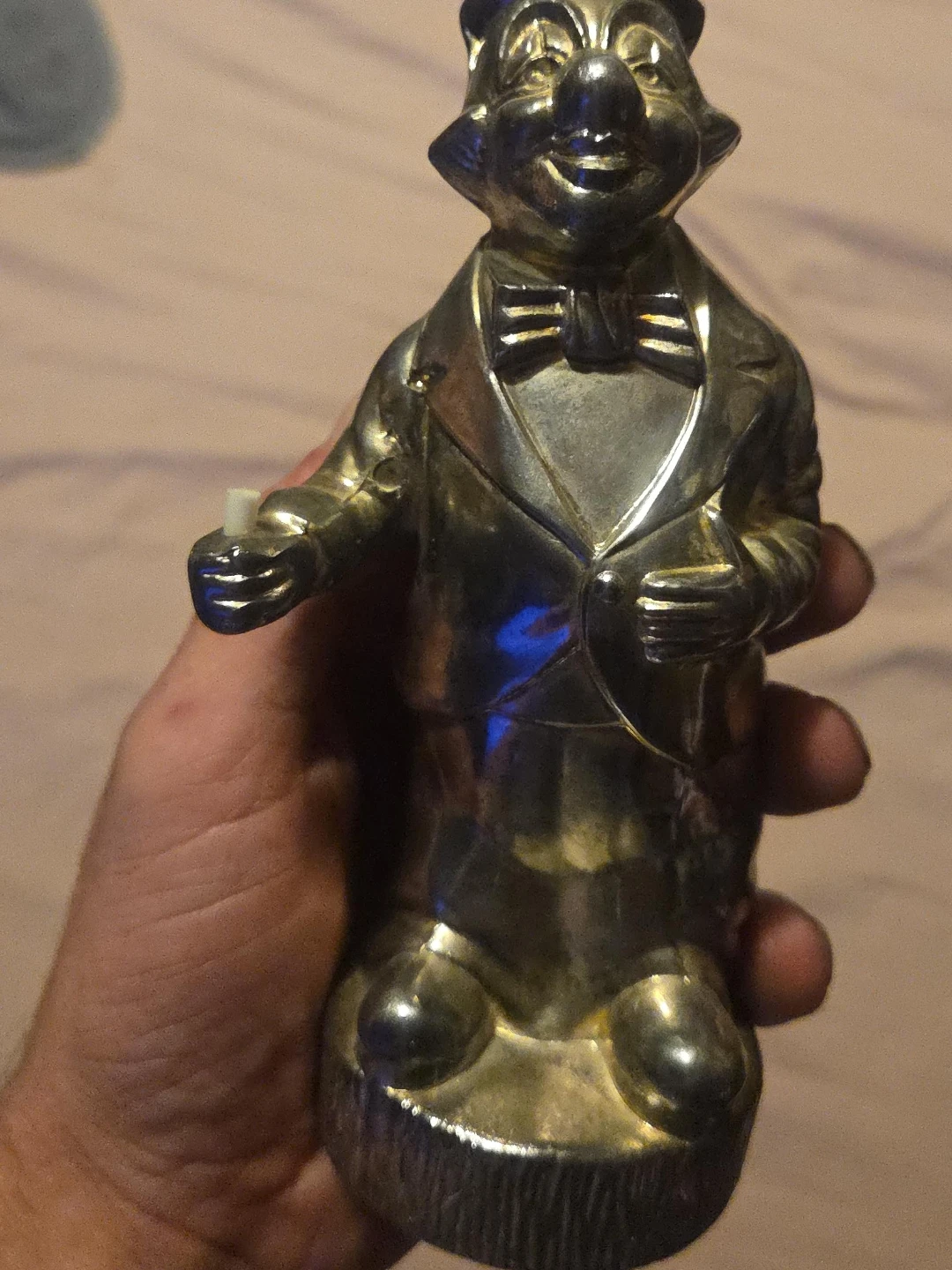 Vintage silver plated Clown coin bank - photo 3
