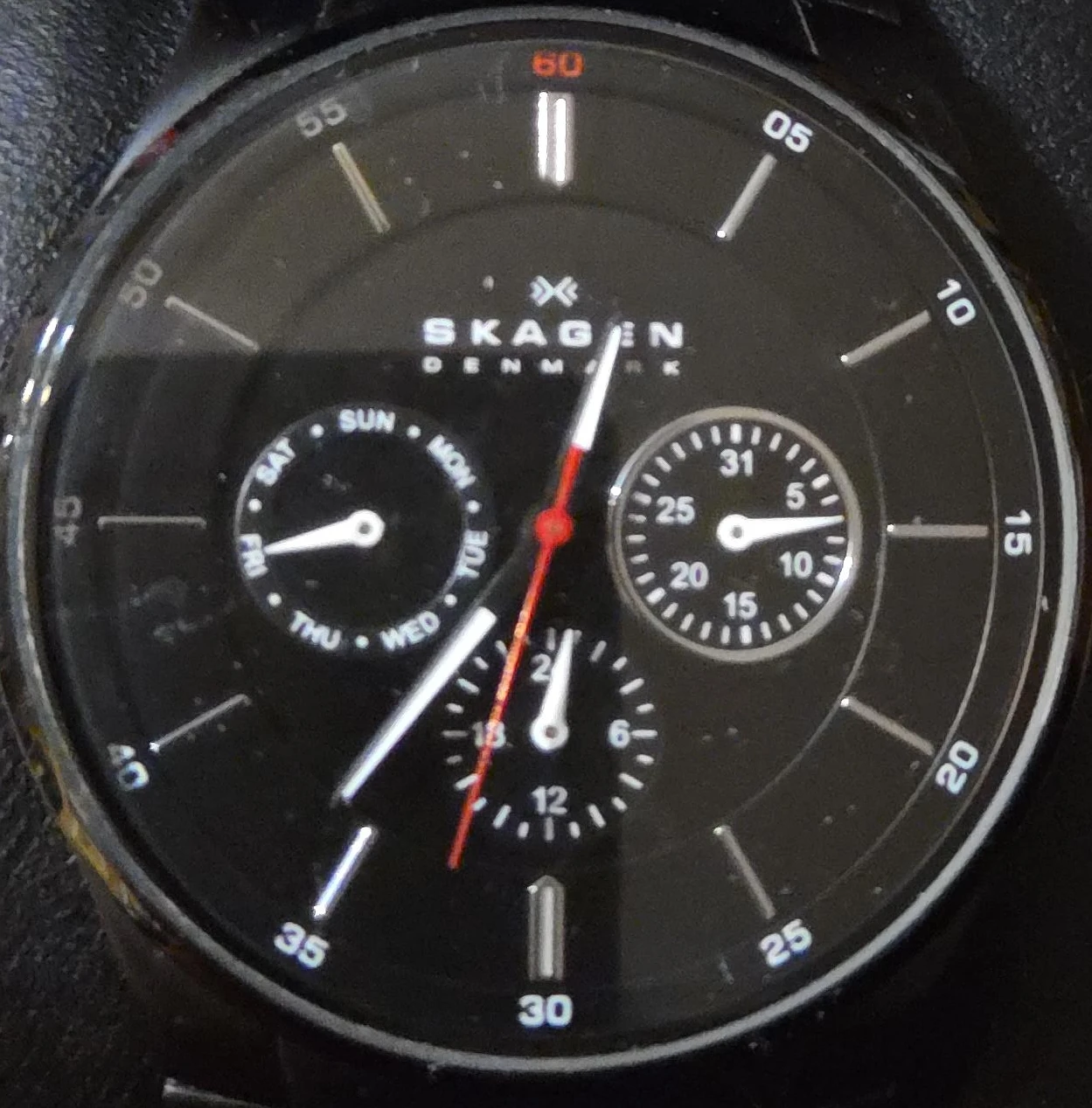 Skagen Denmark Black Multifunction Watch