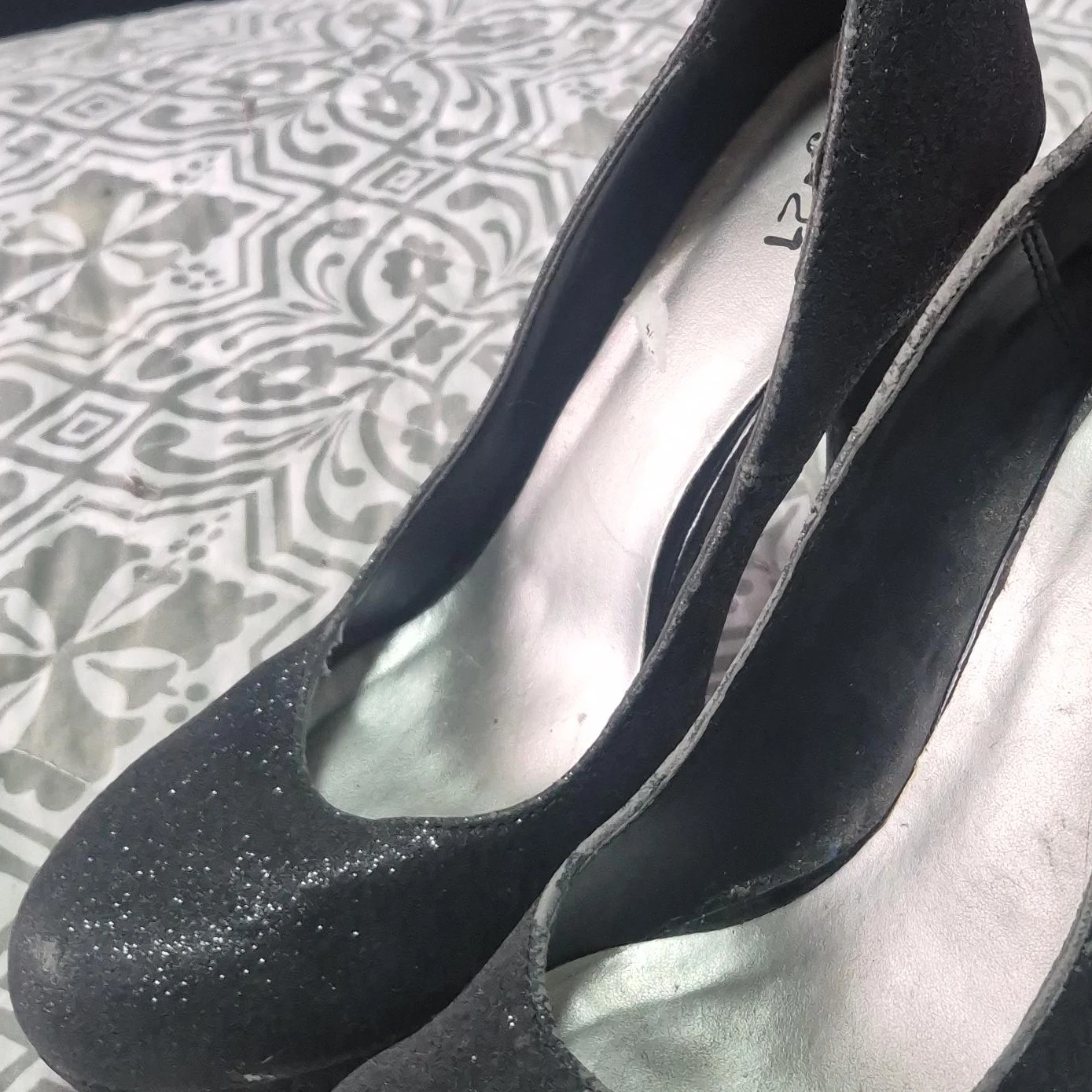 G21 Black Glitter Heels