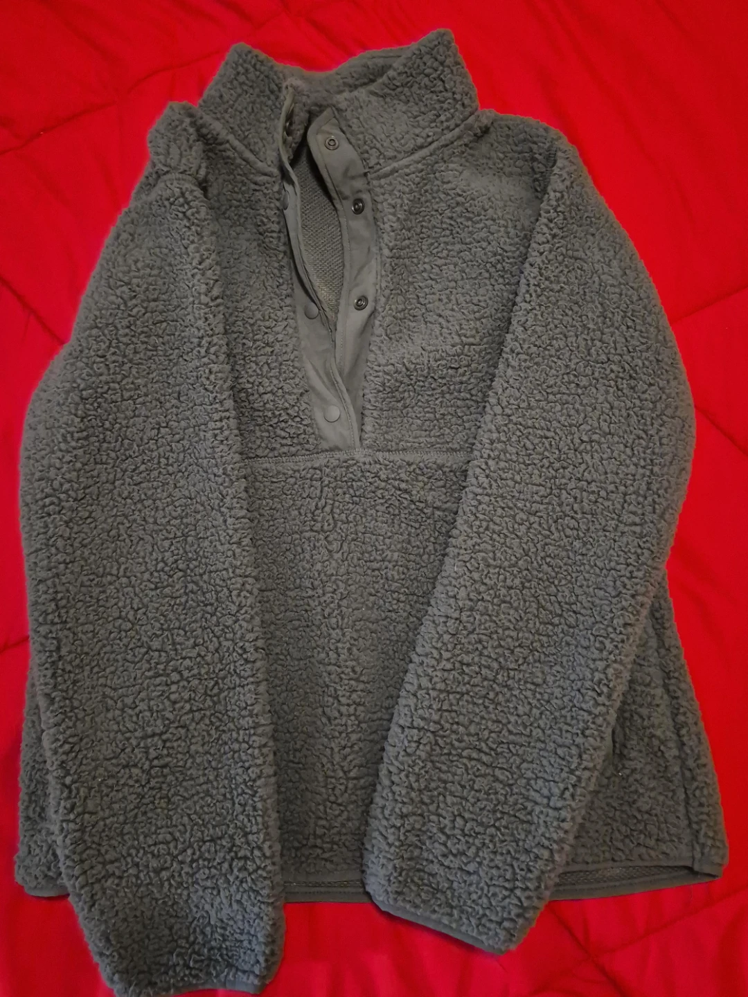 Grey Sherpa Fleece Pullover