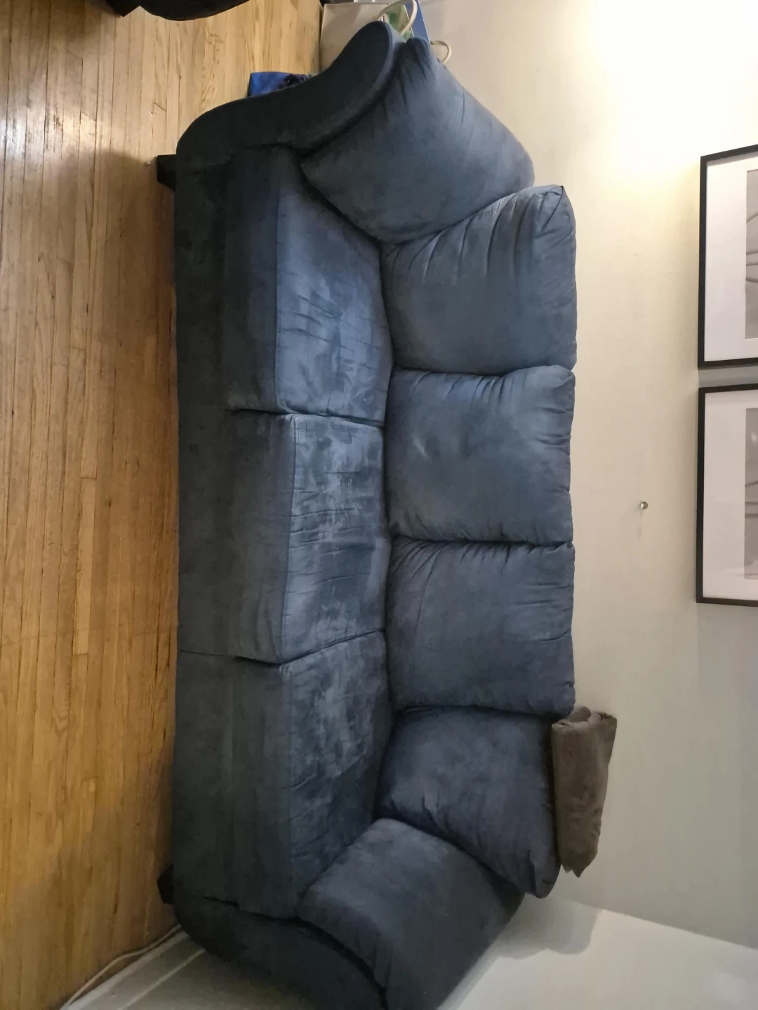 Blue Three-Seater Sofa