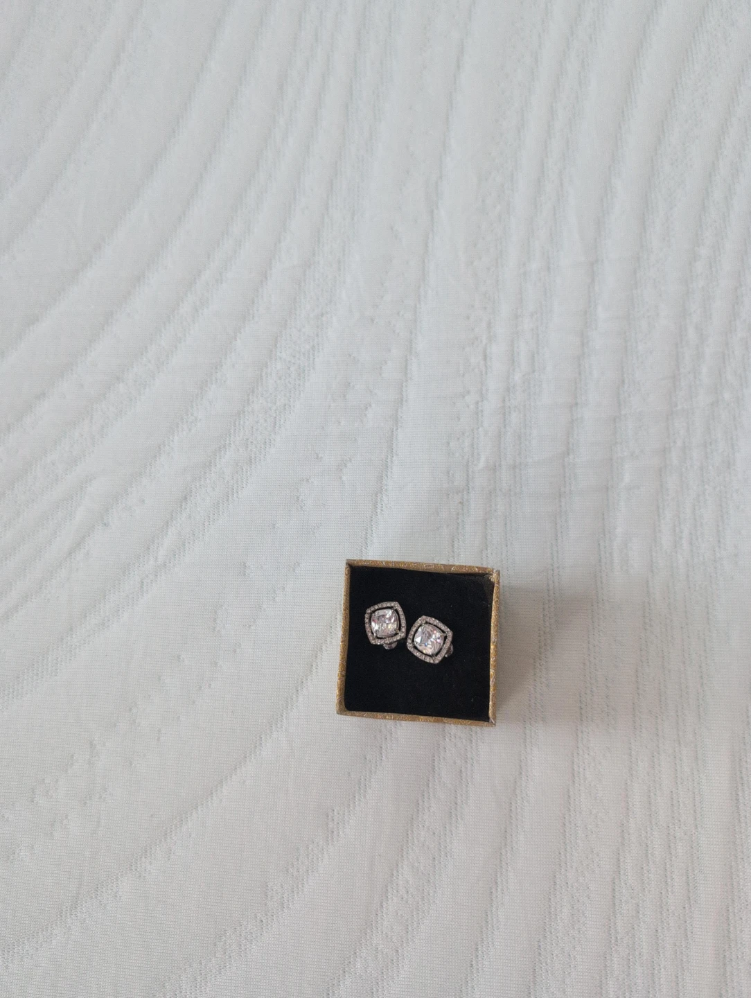 Cushion Cut Cubic Zirconia Stud Earrings