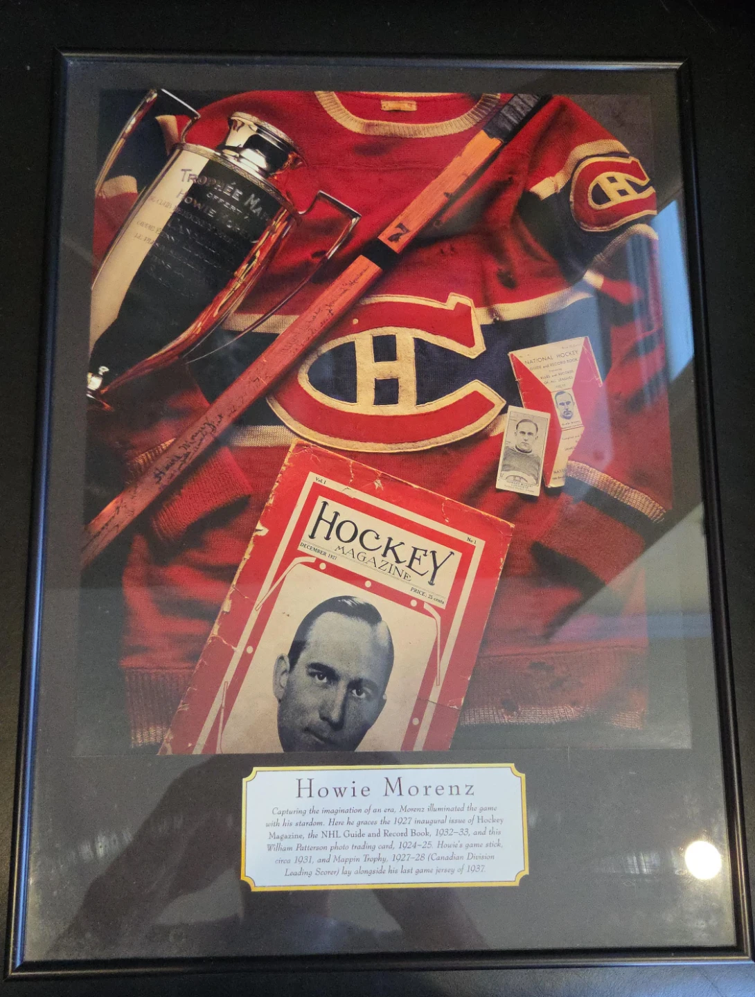 Framed Howie Morenz Hockey Commemorative Art