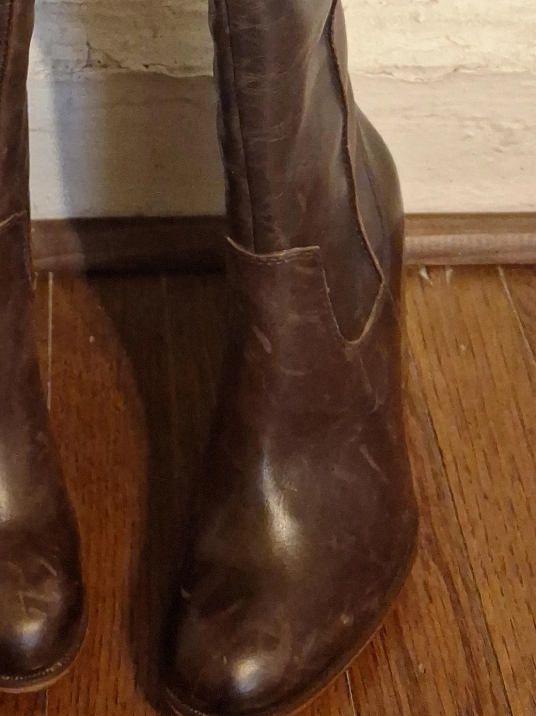 Size: 8.5" .Dark Brown Knee-High Boots