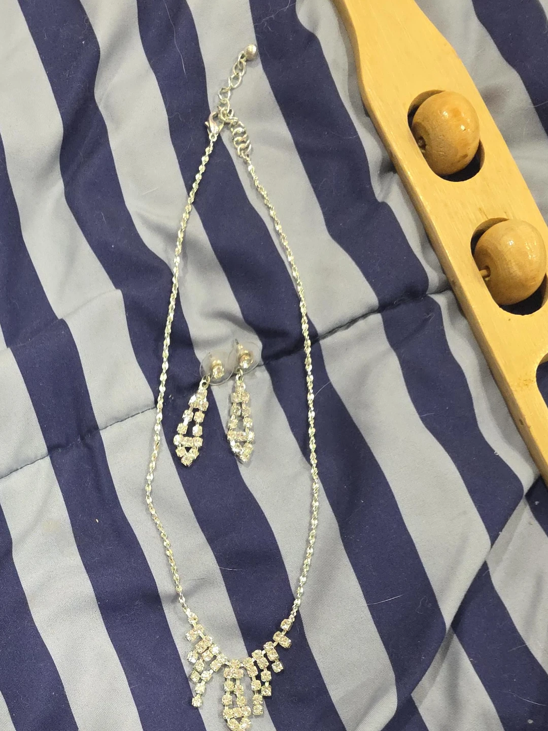 Rhinestone Necklace and Earring Set