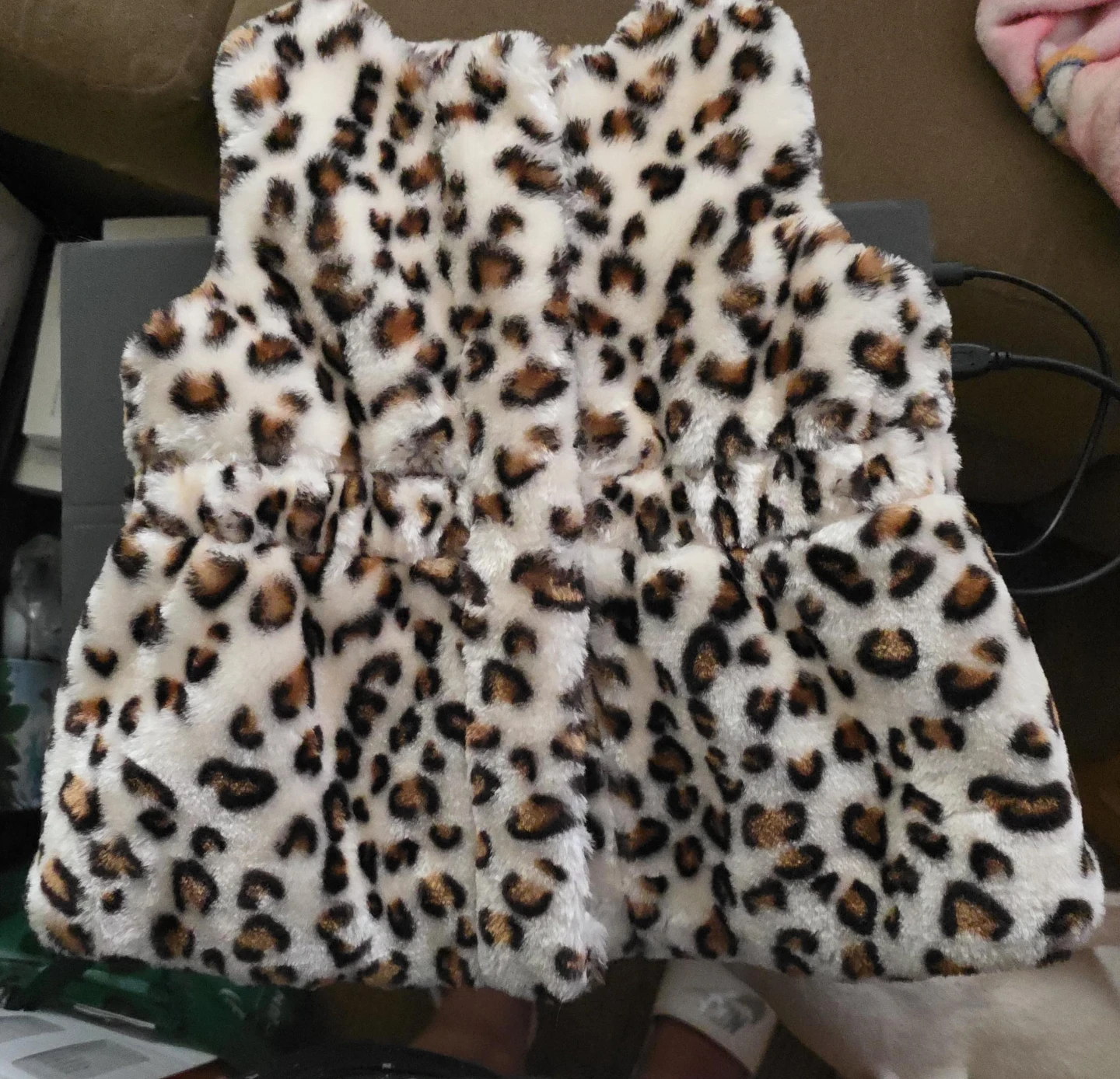 Little Me Leopard Print Faux Fur Vest Size 3T