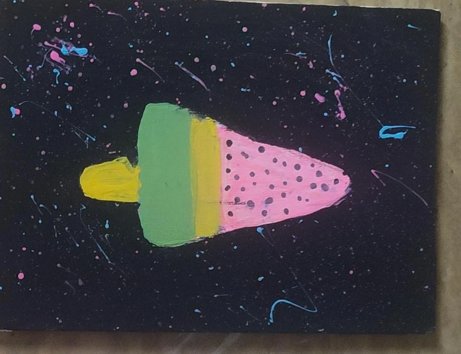 Hand-painted popsicle art canvas