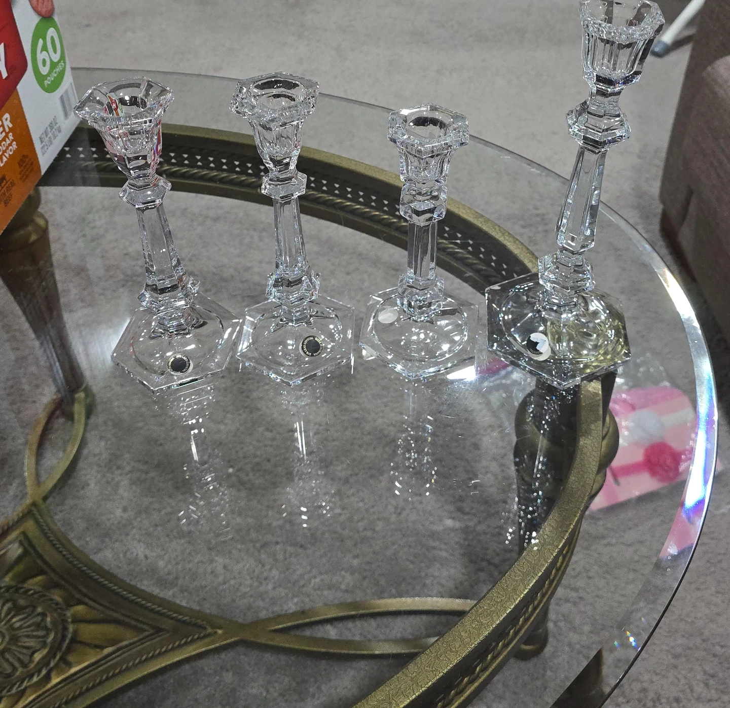 Set of 4 Waterford Crystal Candlesticks