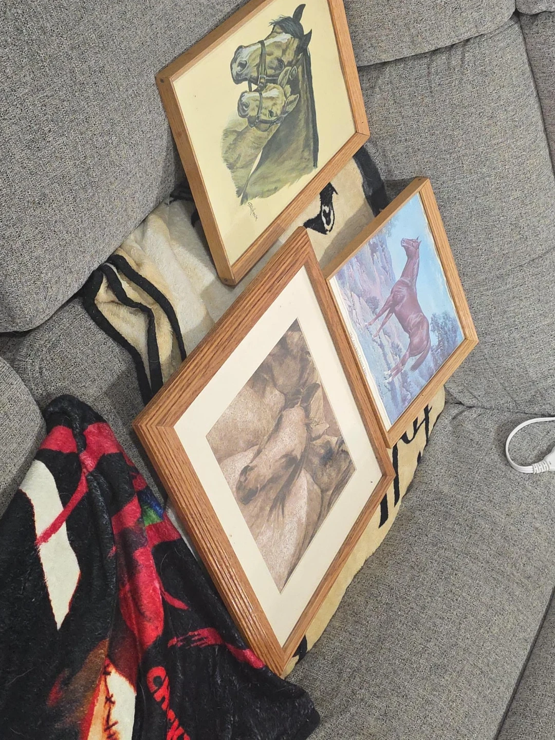 Set of 3 Framed Horse Art Prints