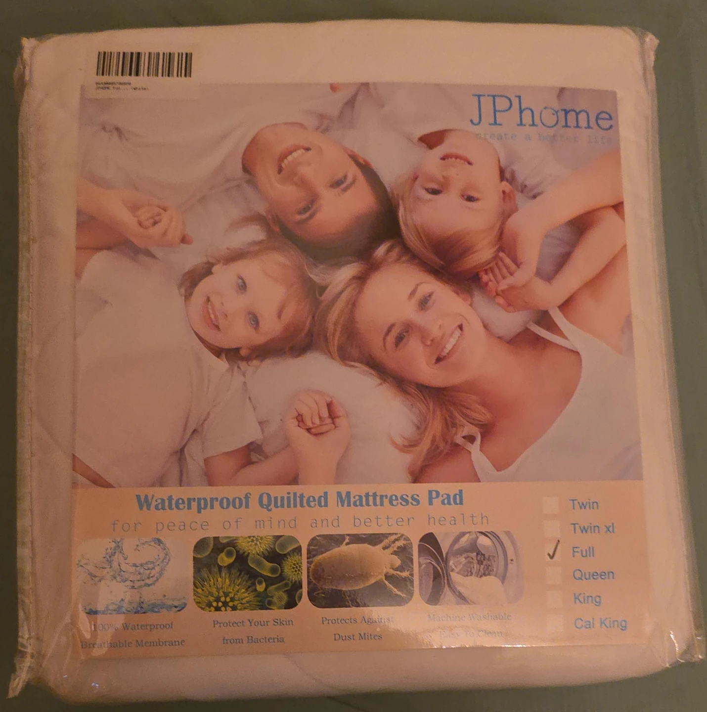 JPHome Waterproof Quilted Mattress Pad - Full