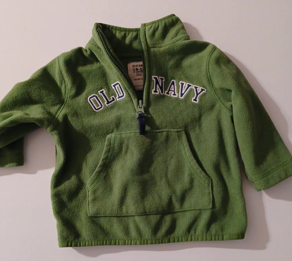 Old Navy Green Fleece Quarter-Zip Pullover