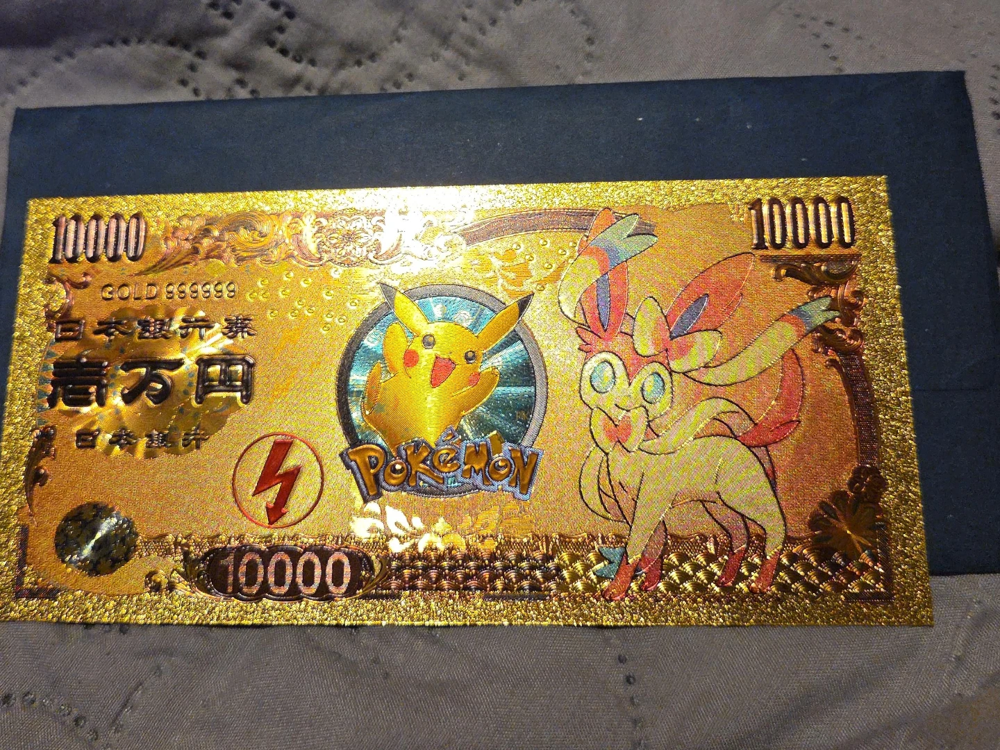 Pokémon Eveelutions Gold Foil Collectible Note