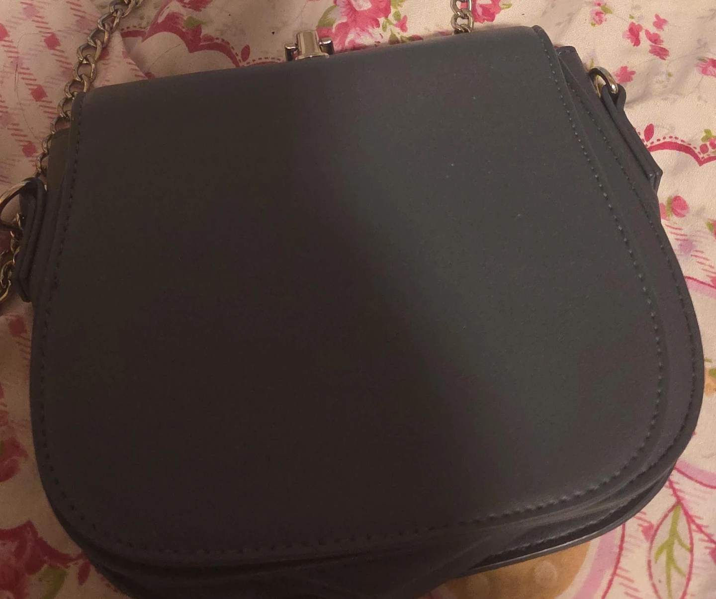 Dark Grey Crossbody Purse with Chain Strap