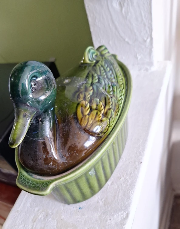 Vintage Ceramic Duck Casserole Dish