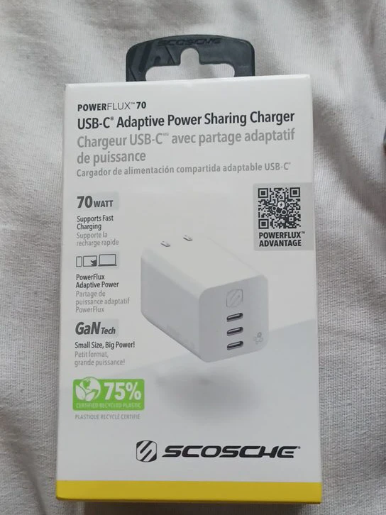 Scosche PowerFlux 70 USB-C Adaptive Power Sharing Charger