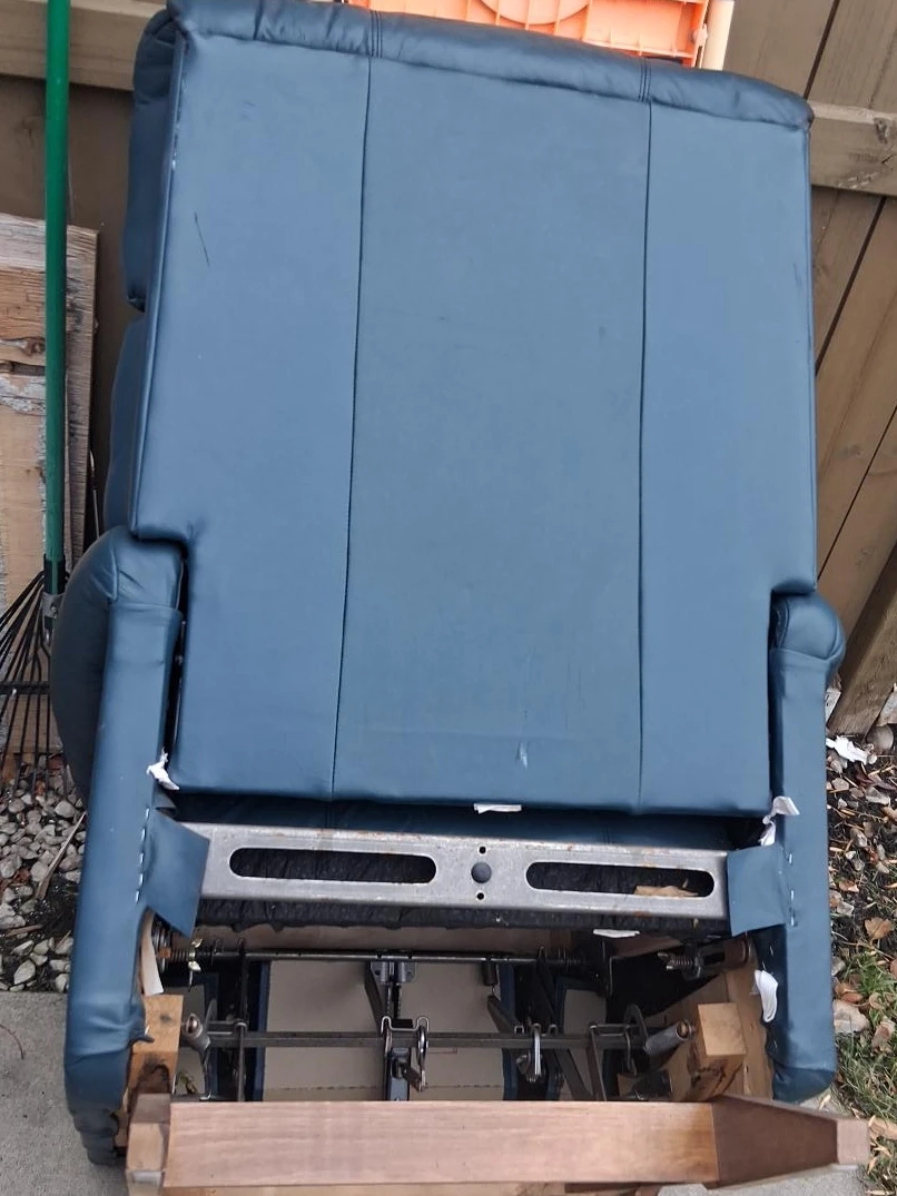 Blue Faux Leather Recliner - photo 2