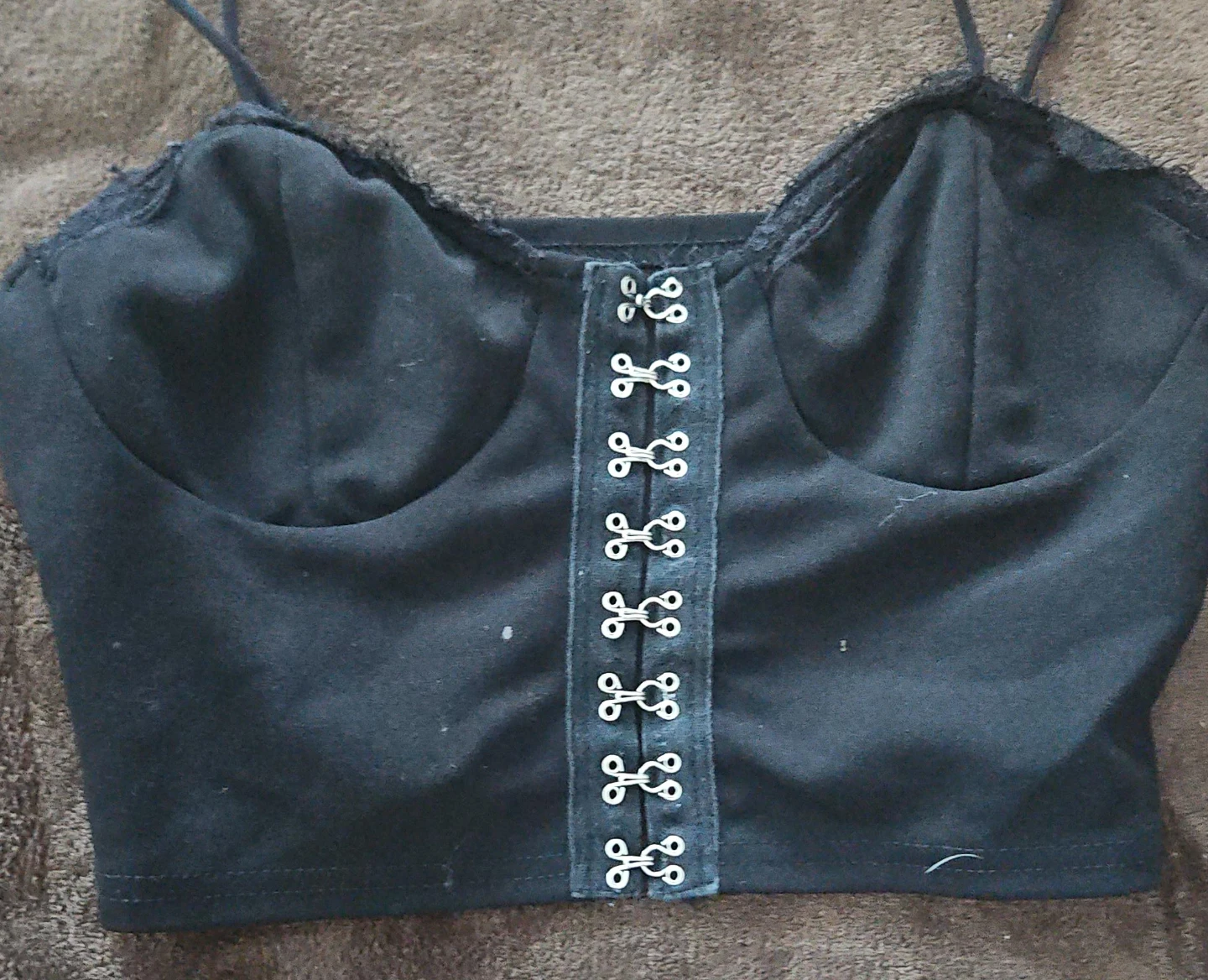 Black Corset Style Crop Top