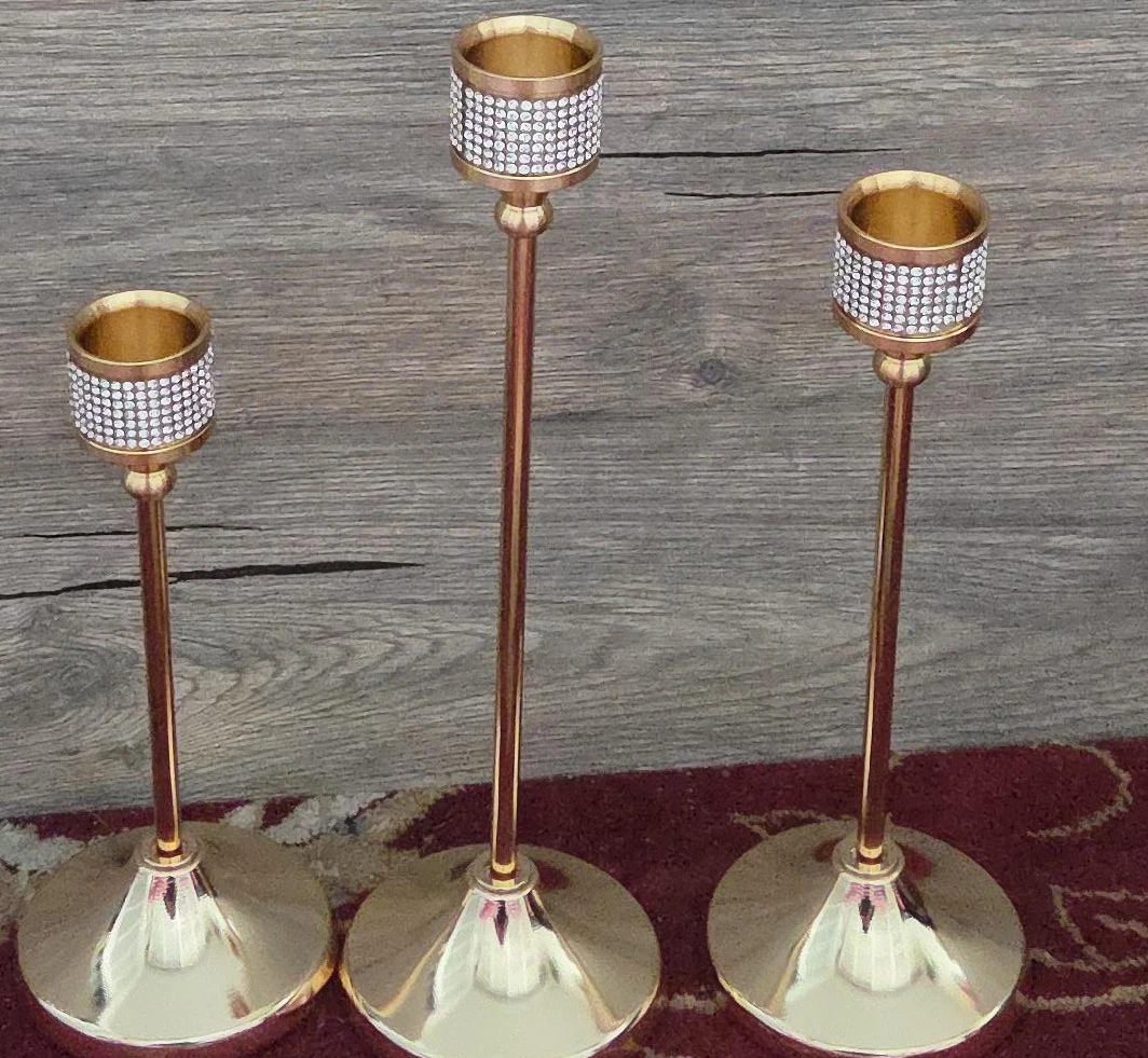 Brand new  Set of 3 Crystal Candle Holders