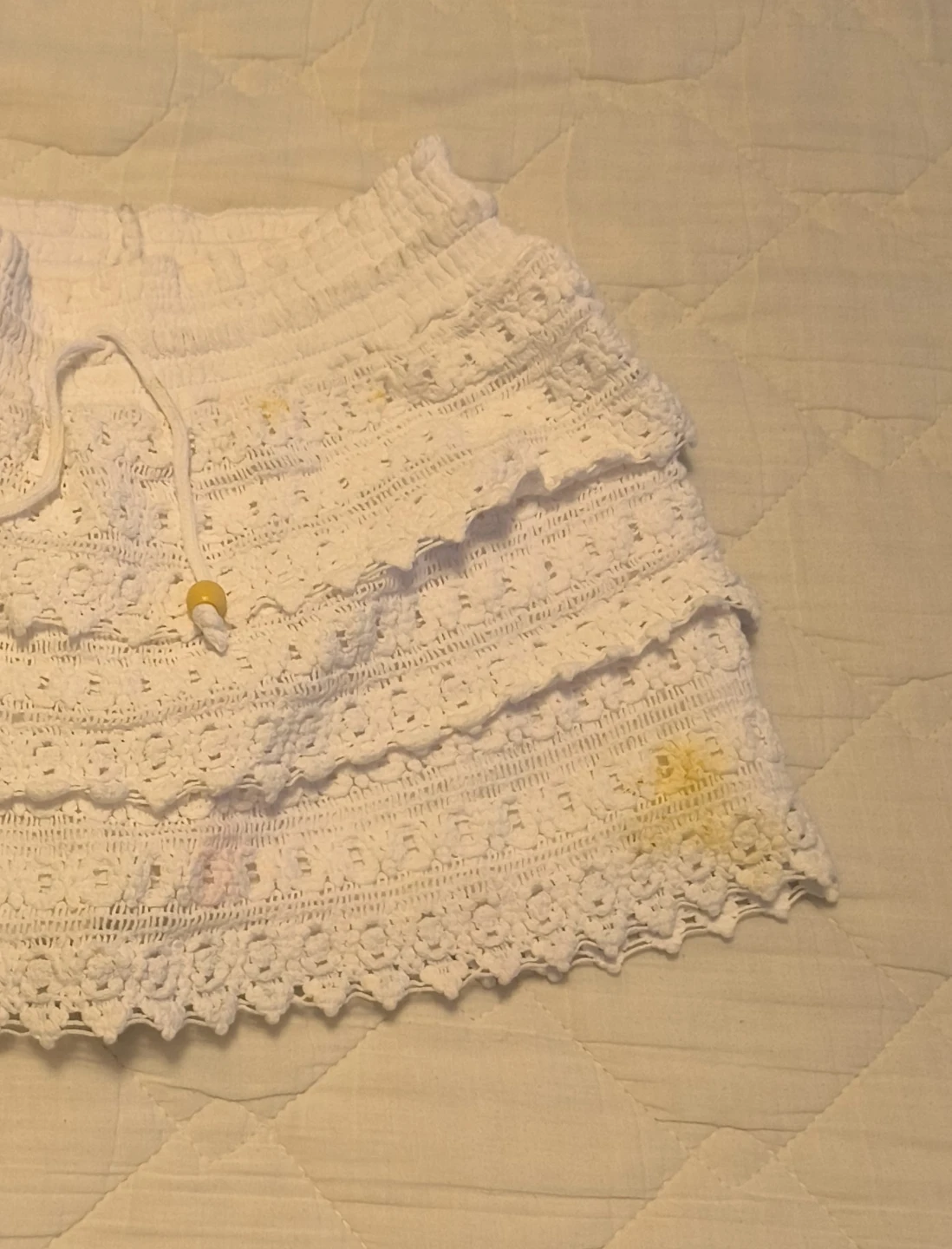 White crochet shorts