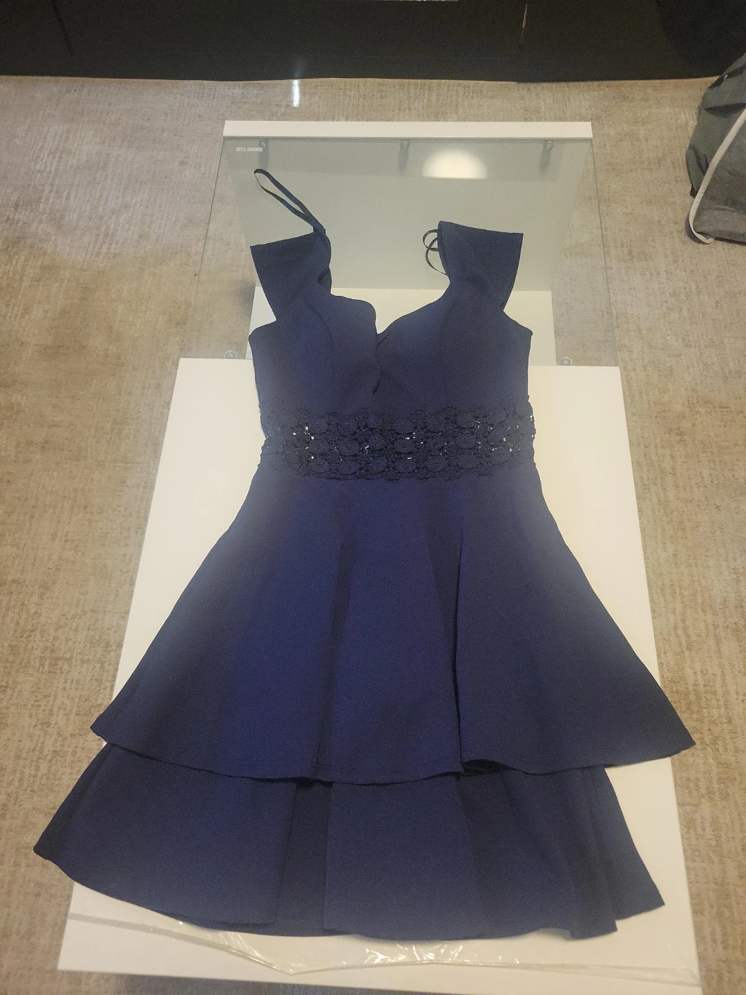 Navy Blue Off-the-Shoulder Dress