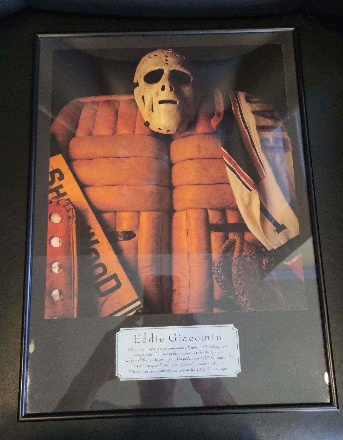 Eddie Giacomin Framed Hockey Memorabilia Print