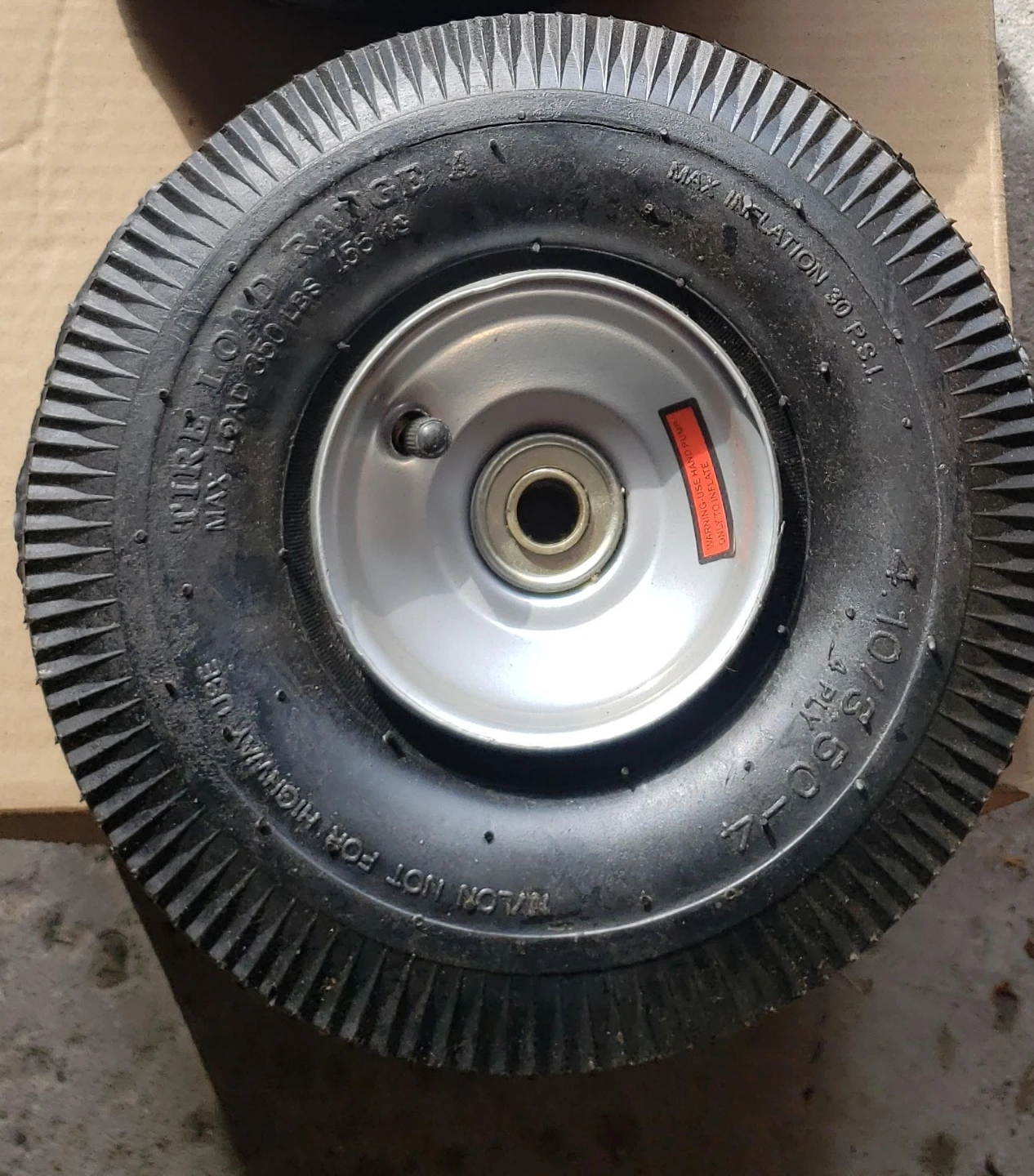 Two 4.10/3.50-4 Utility Tires