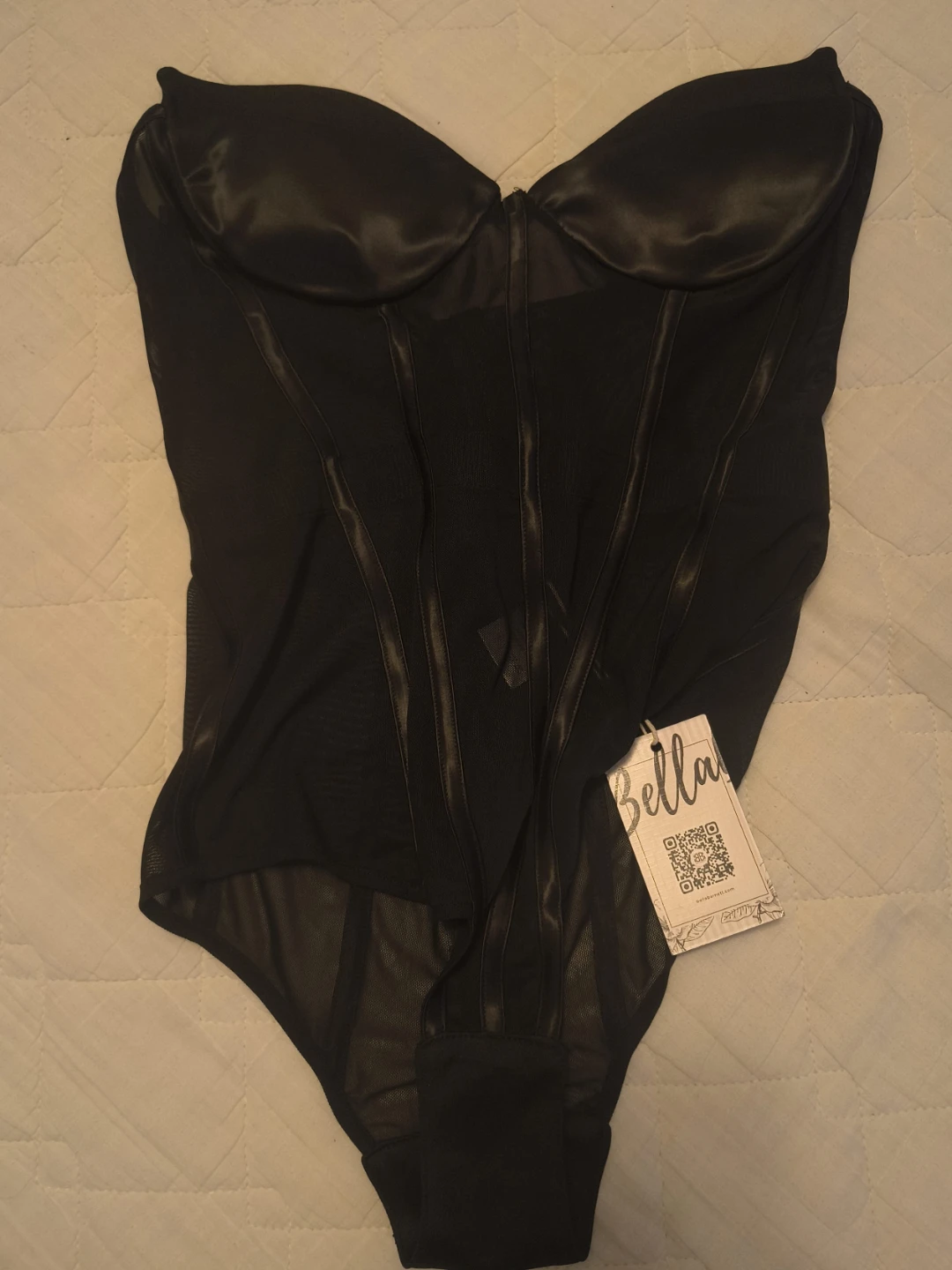 Bella Barnett Black Corset Bodysuit