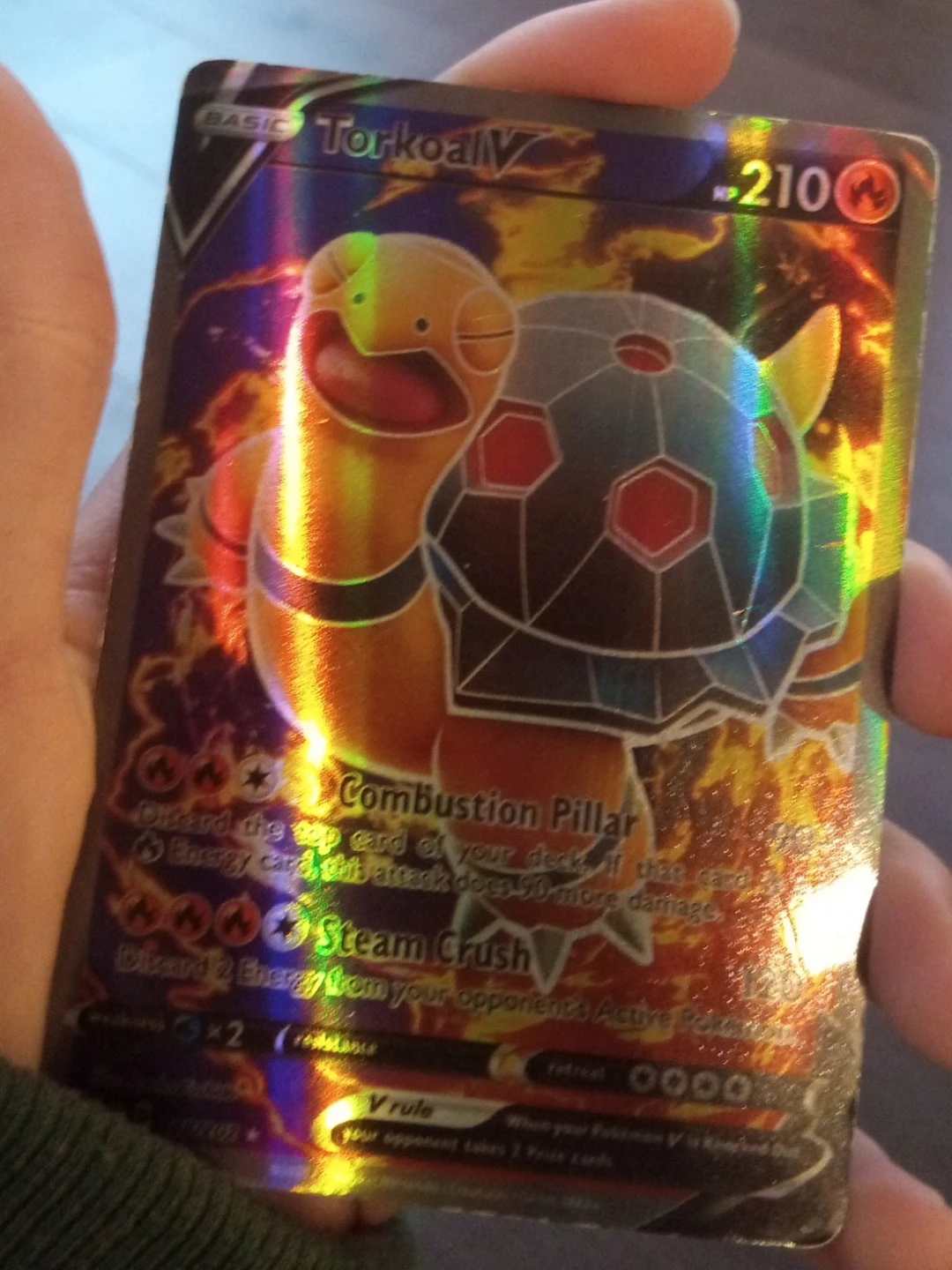 Torkoal V Holofoil Pokemon Card