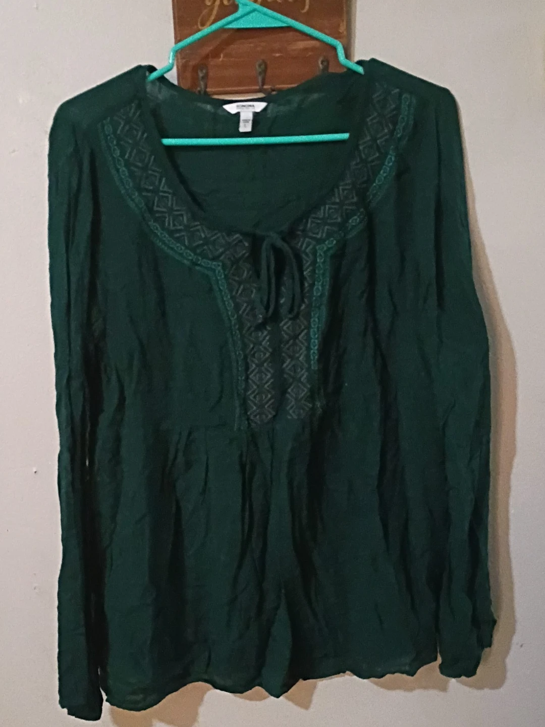 Sonoma dark green long sleeve blouse