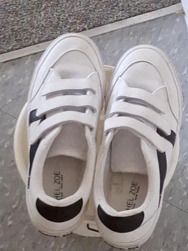 Rachel Zoe white sneakers with velcro straps