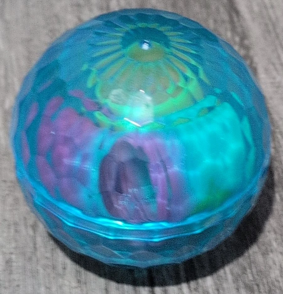 Blue Faceted Plastic Toy Ball