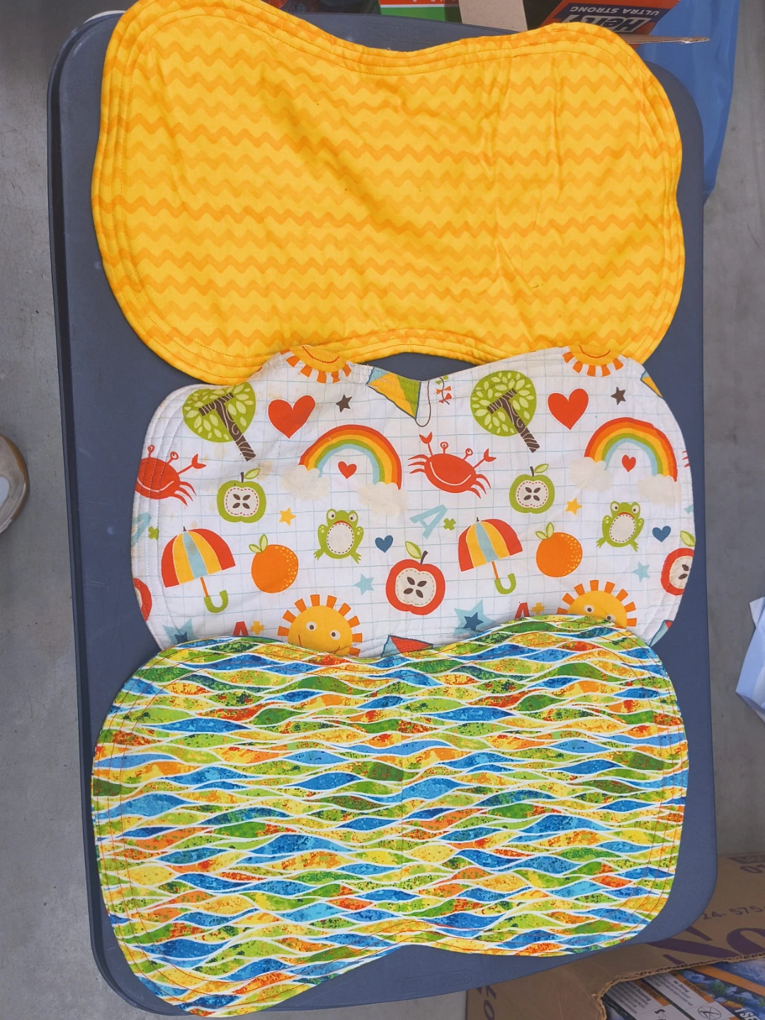 Set of 3 hand made Baby Burp Cloths