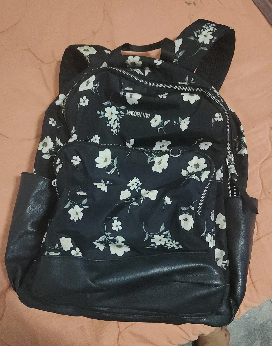 Madden NYC Black Floral Backpack