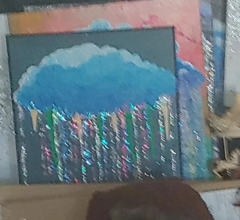 Hand-painted Cloud Art on Canvas