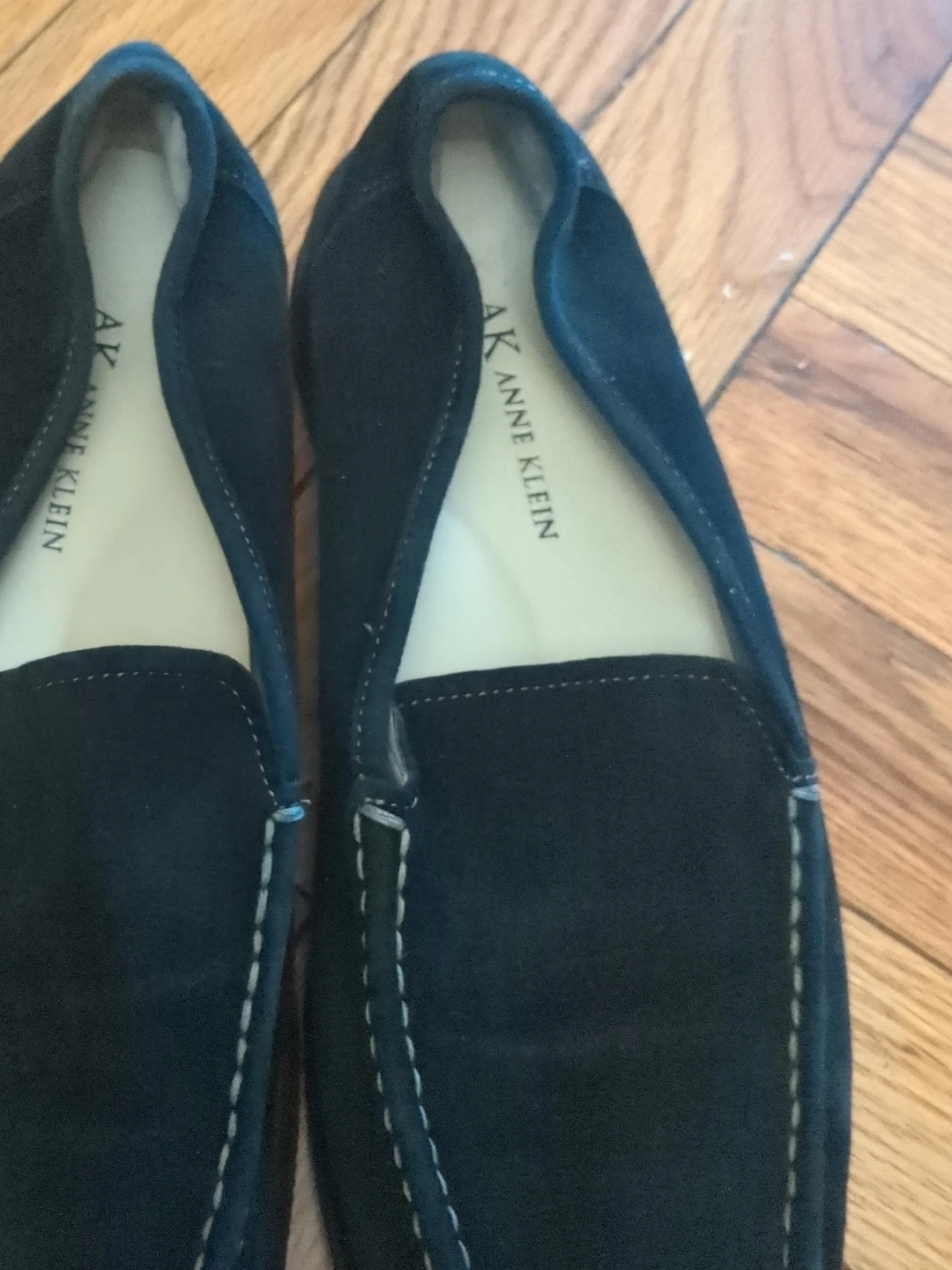 Anne Klein Navy Black Suede Loafers