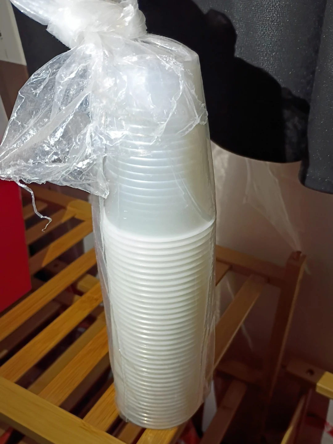 Stack of Disposable Plastic Cups