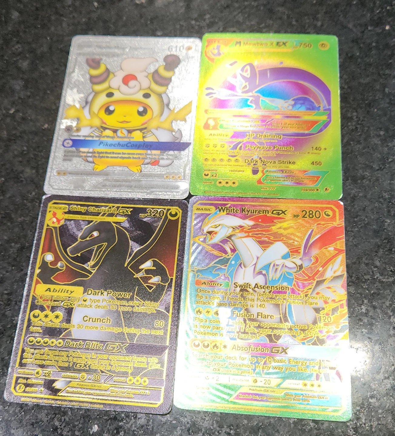 Set of 4 Pokemon Trading Cards rare edition