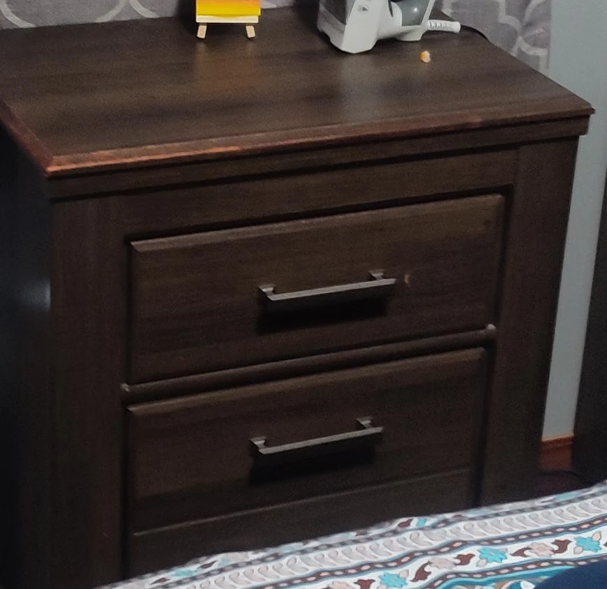 Dark Brown Wooden Nightstand