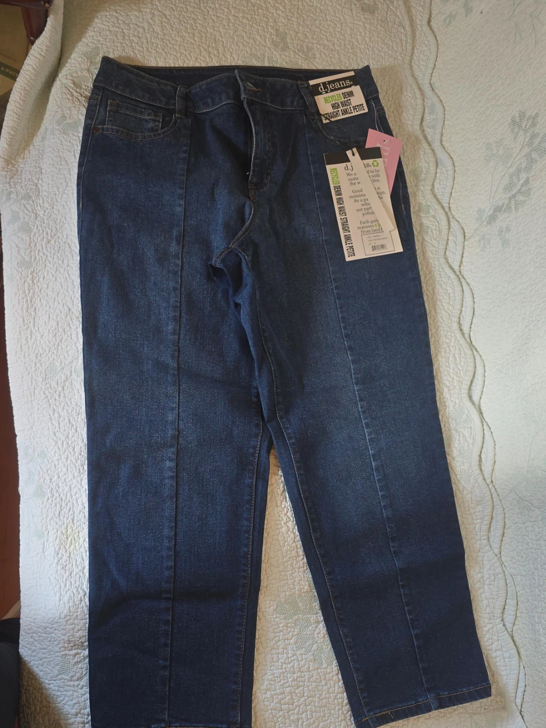 d.jeans High Waist Straight Ankle Petite Denim Jeans