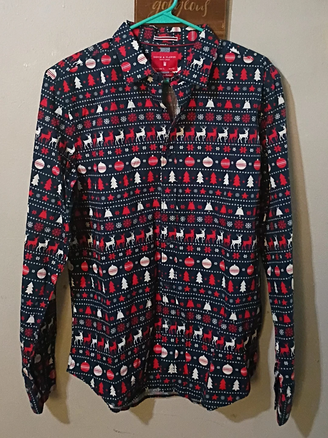 Denim & Flower Christmas Holiday Shirt