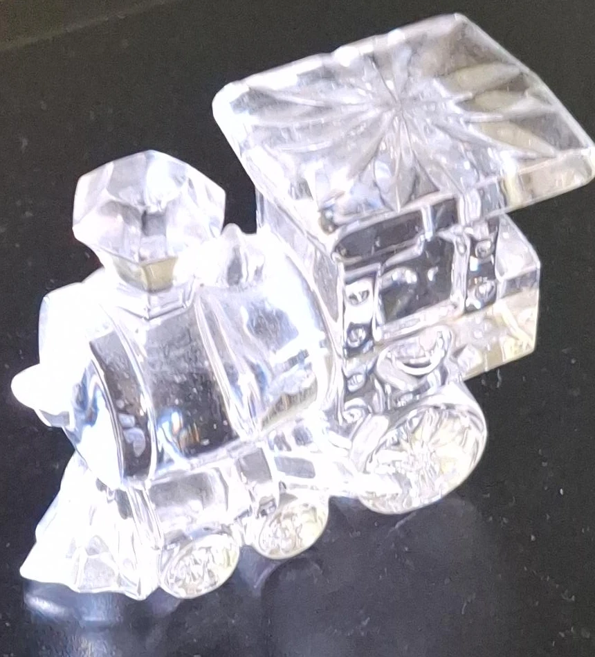 Clear Glass Train Figurine