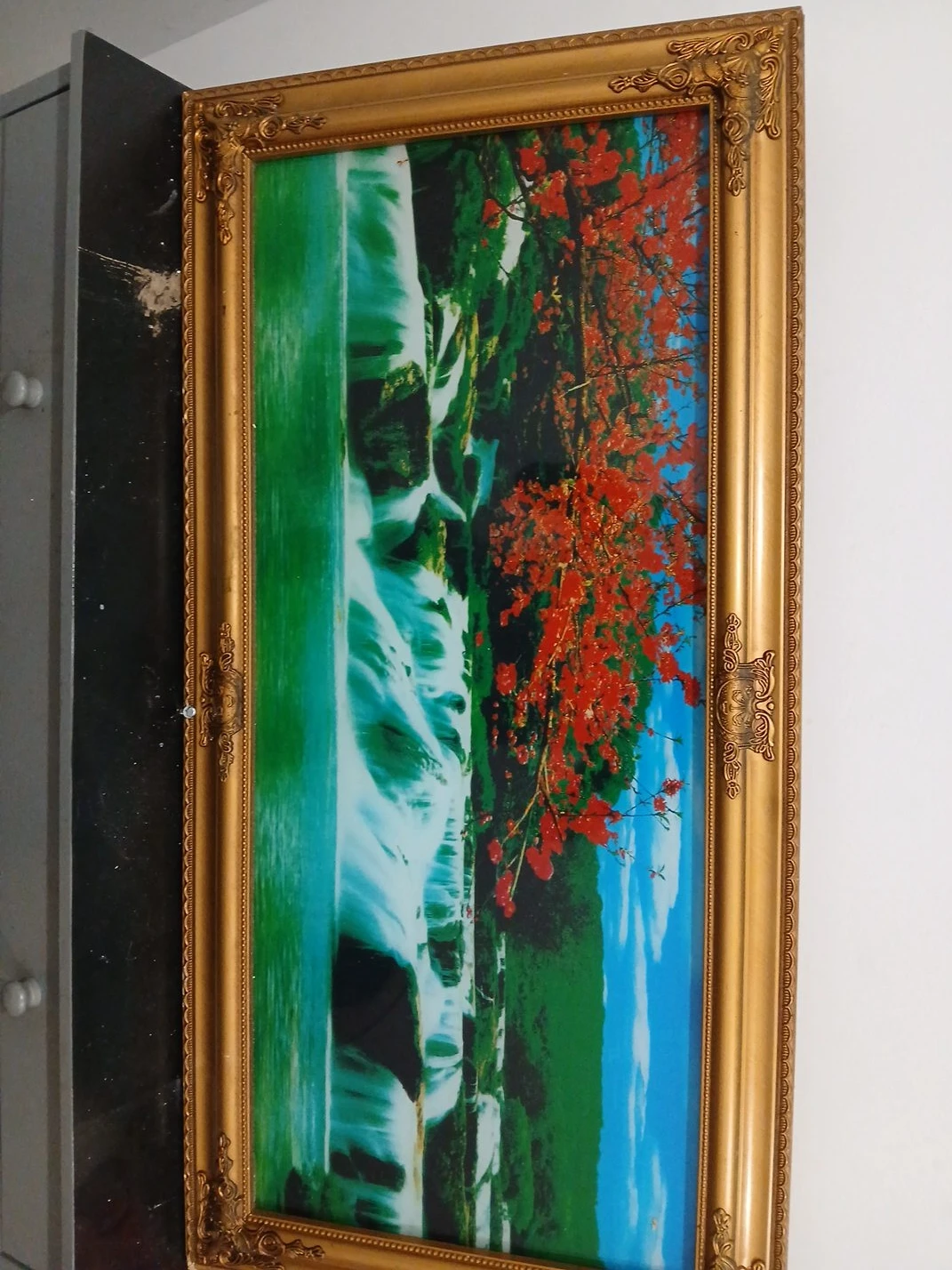 Landscape Painting in Ornate Gold Frame