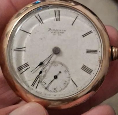 American Waltham Gold Tone Pocket Watch