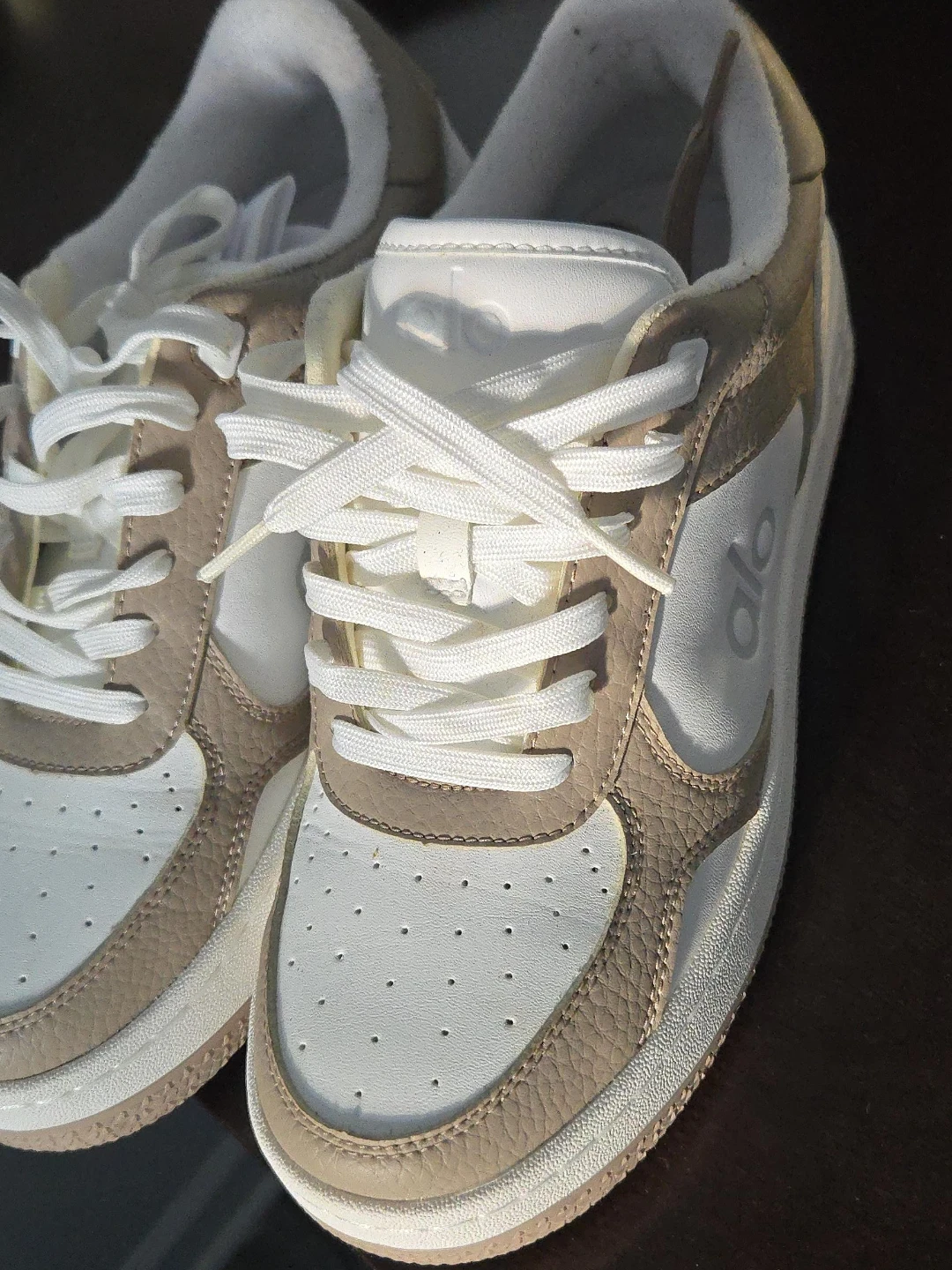 Alo Yoga White and Beige Sneakers