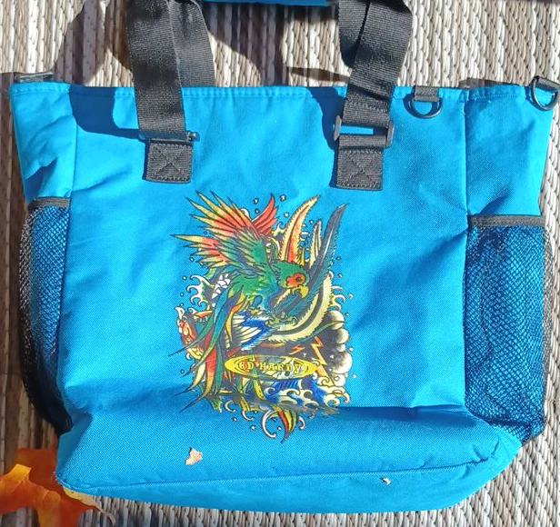 Ed Hardy Blue Tote Bag