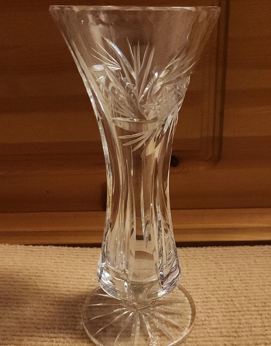 Clear Cut Crystal Glass Vase