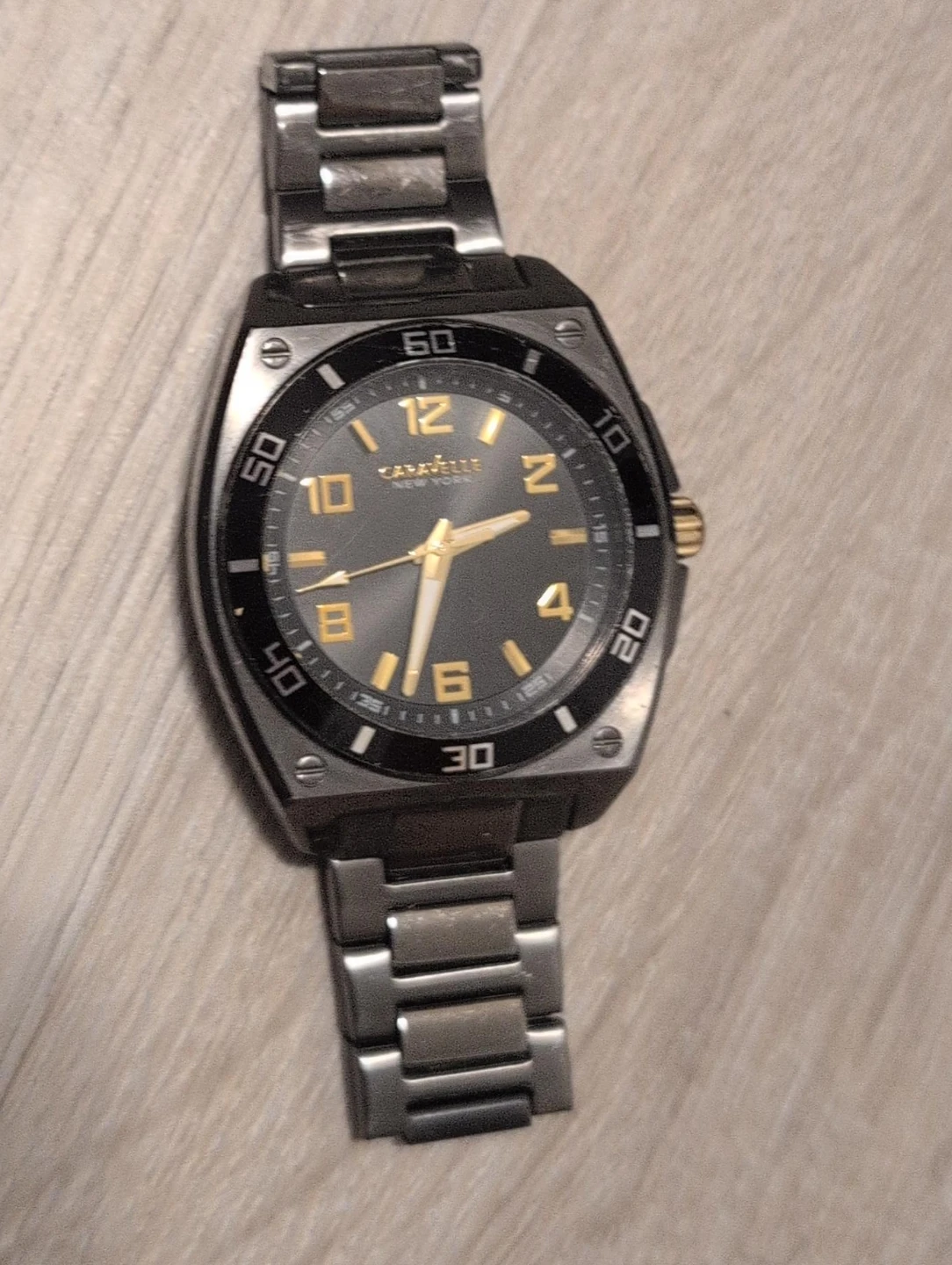 Caravelle New York Men's Black Watch