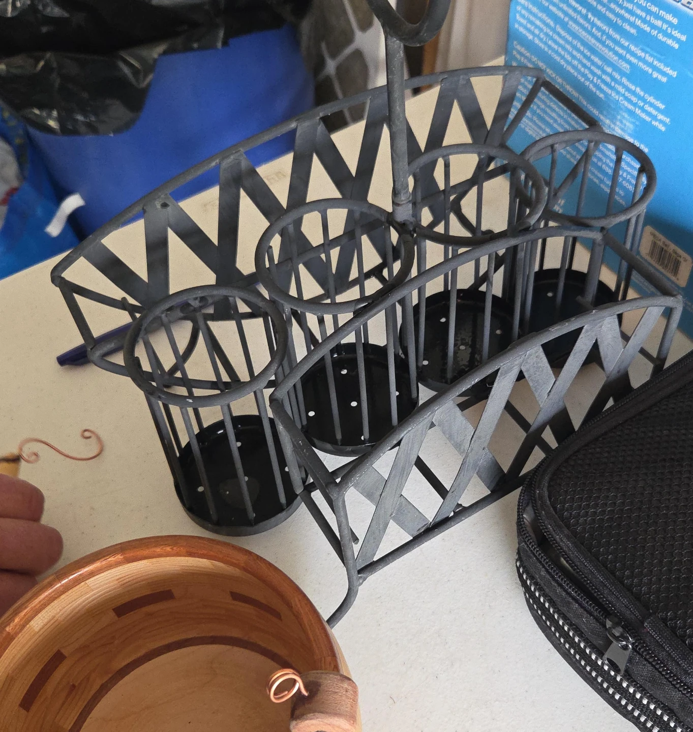 Metal Six-Compartment Condiment Caddy